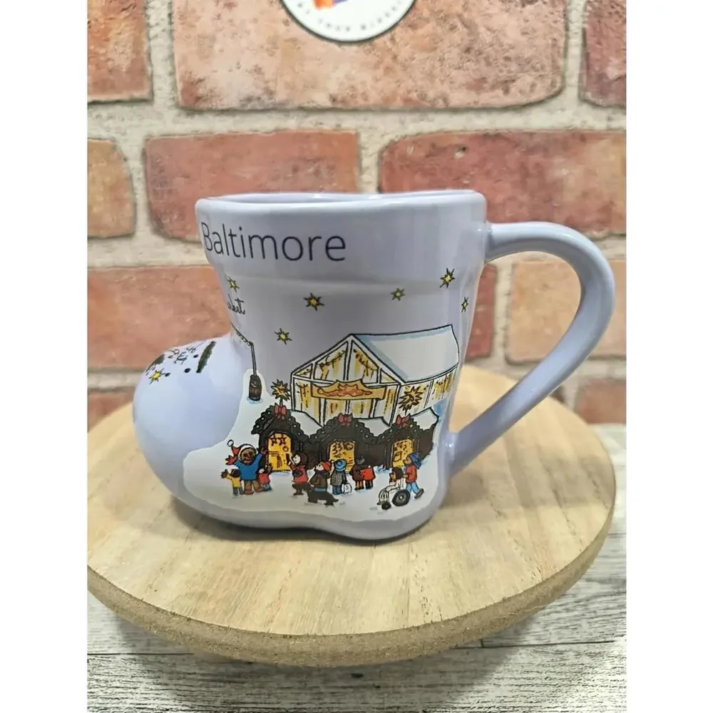 Christmas Village Baltimore Boot Souvenir Mug Lavender Glühwein German Market